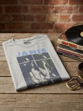 NWOT Janis Joplin Graphic Tee | Light Blue | Size XL